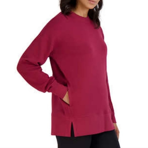 Kirkland Signature Sweatshirt Crewneck Cozy Fleece Lined Burgandy Medium - Picture 2 of 11